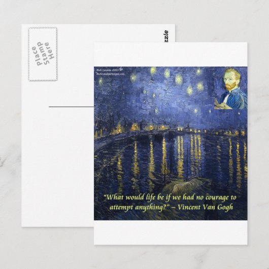 Van Gogh Courage Zitat Postkarte (Vorne/Hinten)