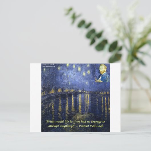 Van Gogh Courage Zitat Postkarte (Stehend Vorderseite)