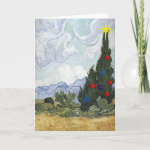 Van Gogh Cypress Artist Weihnachtskarte Feiertagskarte