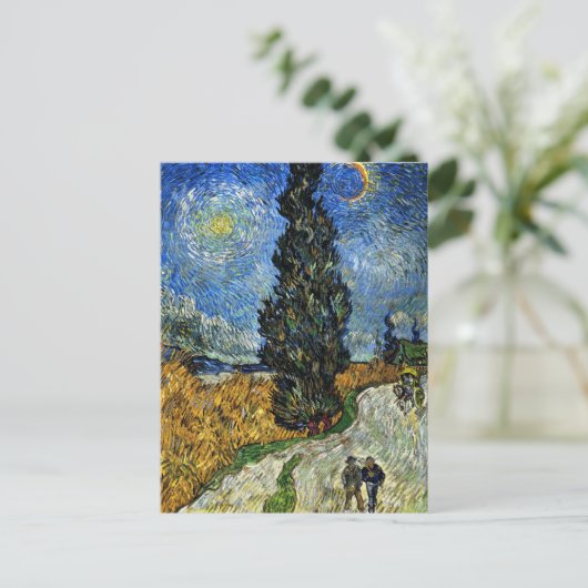 Van Gogh - Cypress gegen einen Starry Sky Postkarte (Stehend Vorderseite)