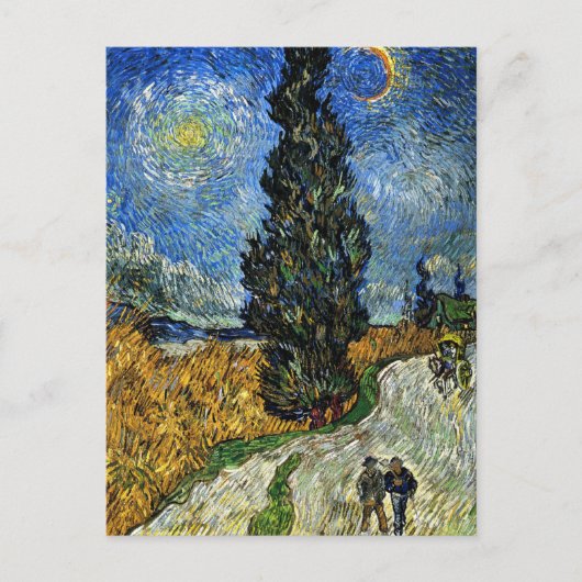 Van Gogh - Cypress gegen einen Starry Sky Postkarte (Vorderseite)