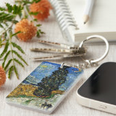 Van Gogh - Cypress gegen einen Starry Sky Schlüsselanhänger (Vorderseite rechts)