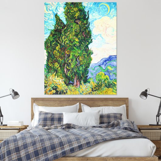 Van Gogh - Cypresses, 1889 Kunstmalerei Leinwanddruck (Insitu (Schlafzimmer))