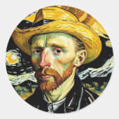 Van Gogh Dark Art Runder Aufkleber (Vorderseite)