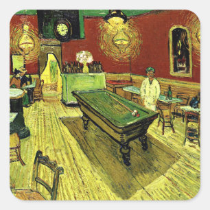 Van Gogh - Das Nachtcafé, berühmtes Gemälde, Quadratischer Aufkleber