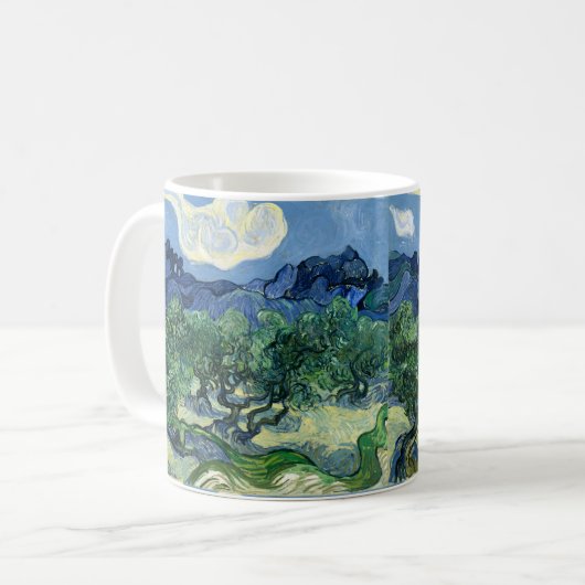 Van Gogh Das Olive Trees Landschaftsbild Kaffeetasse (Vorderseite Links)