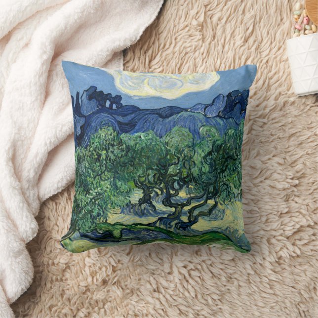 Van Gogh Das Olive Trees Landschaftsbild Kissen (Decke)