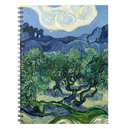 Van Gogh Das Olive Trees Landschaftsbild Notizblock (Vorderseite)