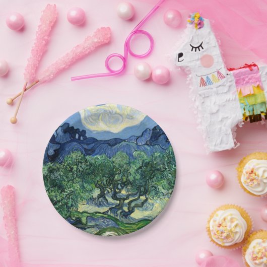 Van Gogh Das Olive Trees Landschaftsbild Pappteller (Party)