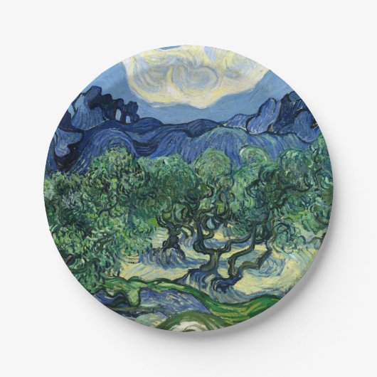 Van Gogh Das Olive Trees Landschaftsbild Pappteller (Vorderseite)
