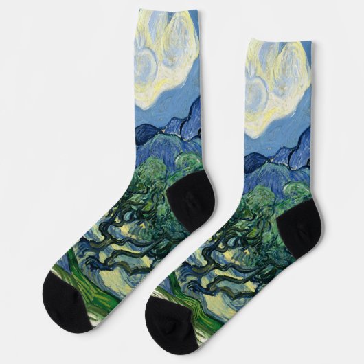 Van Gogh Das Olive Trees Landschaftsbild Socken (Linkes Detail)