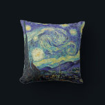 Van Gogh, das sternige Nachtkissen Kissen<br><div class="desc">Funktionelle Kunst von unserem Lieblingskünstler Van Gogh. The Starry Night von Vincent Van Gogh Juni 1889</div>