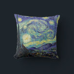 Van Gogh, das sternige Nachtkissen Kissen<br><div class="desc">Funktionelle Kunst von unserem Lieblingskünstler Van Gogh. The Starry Night von Vincent Van Gogh Juni 1889</div>