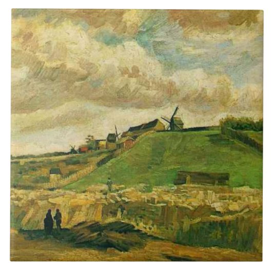Van Gogh, Der Hügel von Montmarte Fliese (Vorderseite)