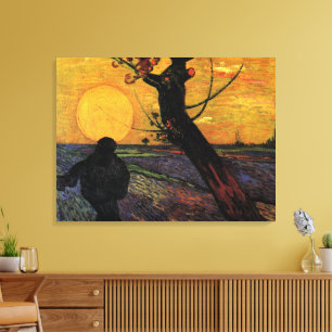 Van Gogh; Der Sämann, Vintage Bauernhofbauer Leinwanddruck