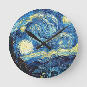 van gogh der sternennacht 1889 Vintage Kunst Runde Wanduhr