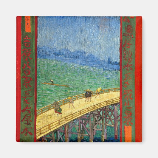 Van Gogh Die Brücke im Regen nach Hiroshige Magnet (Vorne)