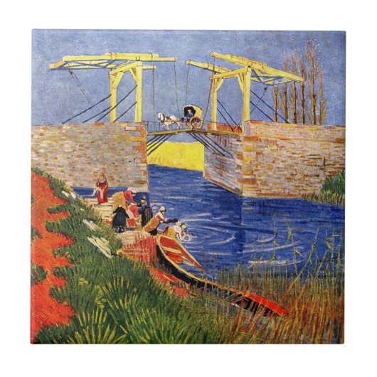 Van Gogh: Die Brücke Langlois in Arles Fliese (Vorderseite)