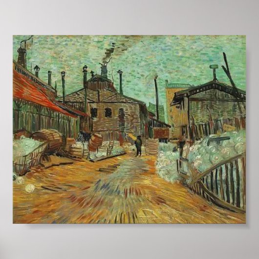 Van Gogh - Die Fabrik in Asnieres Poster (Vorne)