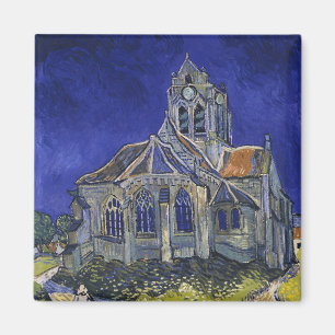 Van Gogh Die Kirche in Auvers Blaue Himmelskunst Magnet