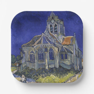 Van Gogh Die Kirche in Auvers Blauer Himmel Kunst Pappteller