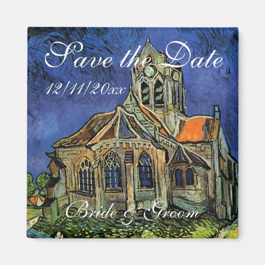 van Gogh, Die Kirche in Auvers, Save the Date Magnet (Vorne)