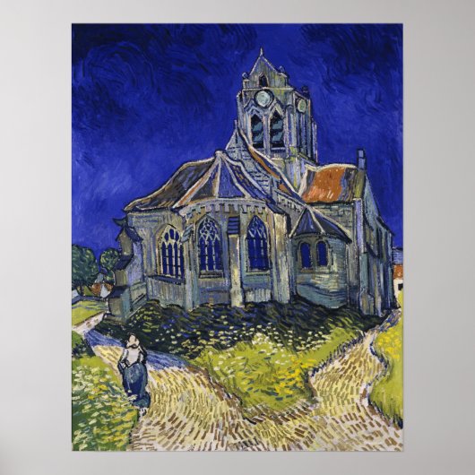 Van Gogh - Die Kirche von Auvers-Sur-Oise Poster (Vorne)