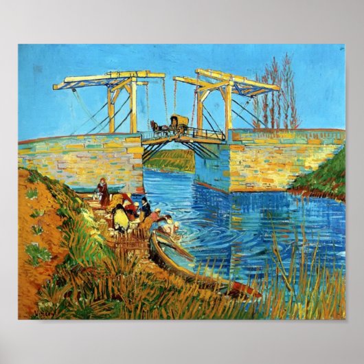 Van Gogh: Die Langlois-Brücke in Arles mit Frauen Poster (Vorne)