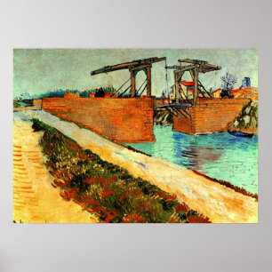 Van Gogh - Die Langlois-Brücke mit Straße Poster