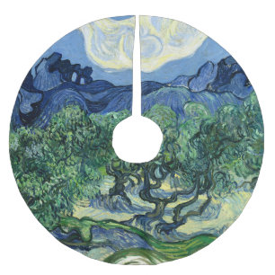 Van Gogh Die Olivenbäume Landschaftsmalerei Polyester Weihnachtsbaumdecke