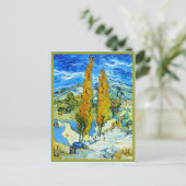 Van Gogh - Die Poplars in St. Remy, Meisterwerk Postkarte (Stehend Vorderseite)