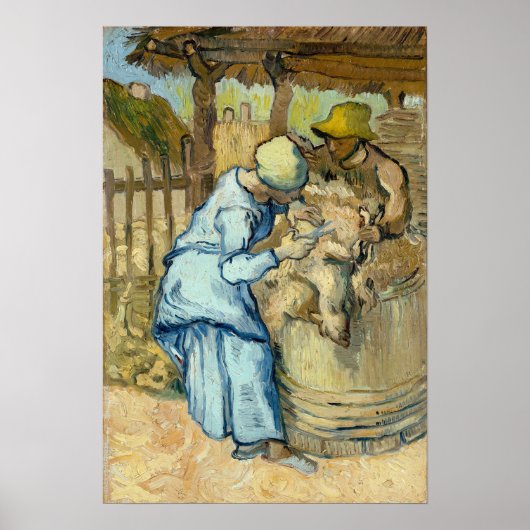 Van Gogh - Die Schafe (nach der Mühle) Poster (Vorne)