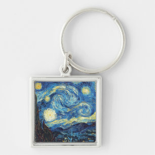 Van Gogh die starry Nacht1889 Vintage Kunst Schlüsselanhänger
