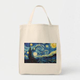 Van Gogh die starry Nacht1889 Vintage Kunst Tragetasche