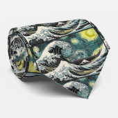 Van Gogh die sternenklare Nacht - Hokusai die Krawatte (Gerollt)