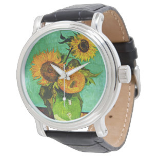 Van Gogh - drei Sonnenblumen, berühmtes Bild, Armbanduhr
