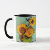 Van Gogh - Drei Sonnenblumen in einer Vase - Kunst Tasse (Links)