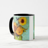 Van Gogh - Drei Sonnenblumen in einer Vase - Kunst Tasse (Vorderseite Links)