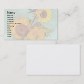 Van Gogh - Drei Sonnenblumen in einer Vase - Kunst Visitenkarte (Vorne/Hinten)