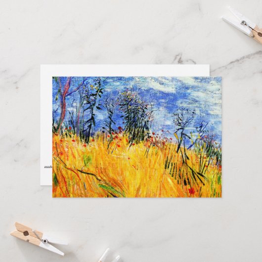 Van Gogh - Edge of a Wheat Field with Poppies Karte (Vorderseite/Rückseite Beispiel)
