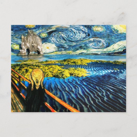 Van Gogh Edvard trifft Vincent Starry Night Postkarte (Vorderseite)