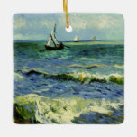 Van Gogh - Ein Fischerboot auf See Keramikornament<br><div class="desc">Vincent van Gogh Gemälde,  ein Fischerboot auf See,  quadratische Kachel.</div>