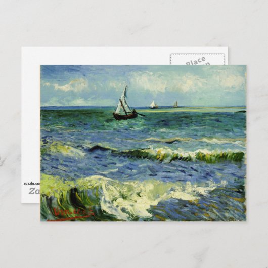 Van Gogh - Ein Fischerboot auf See Postkarte (Vorne/Hinten)