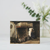 Van Gogh Eine Frau mit Vintagem Impressionismus Postkarte (Stehend Vorderseite)