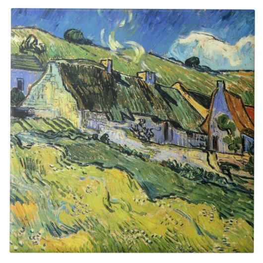 Van Gogh - Eine Gruppe von Hütten Fliese (Vorderseite)