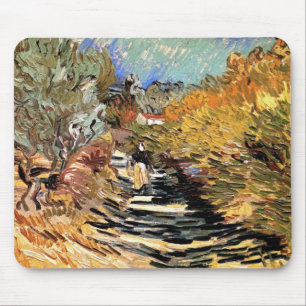 Van Gogh - Eine Straße in Saint-Remy mit weibliche Mousepad