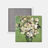 Van Gogh: Eine Vase der Rose Magnet (Vorderseite/Rückseite)