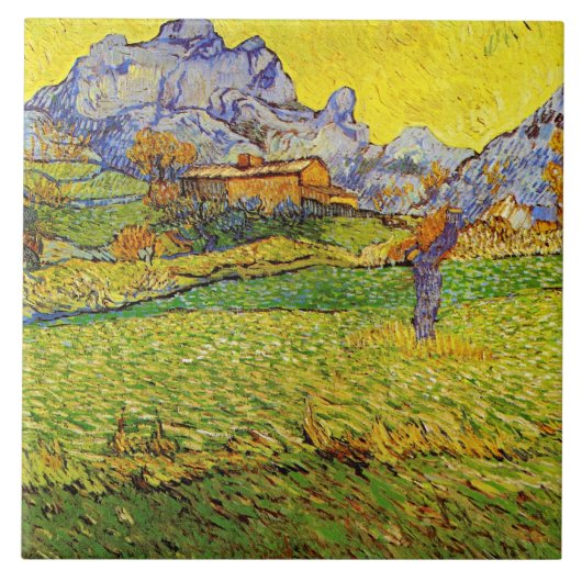 Van Gogh - Eine Wiese im Gebirge, Fliese (Vorderseite)