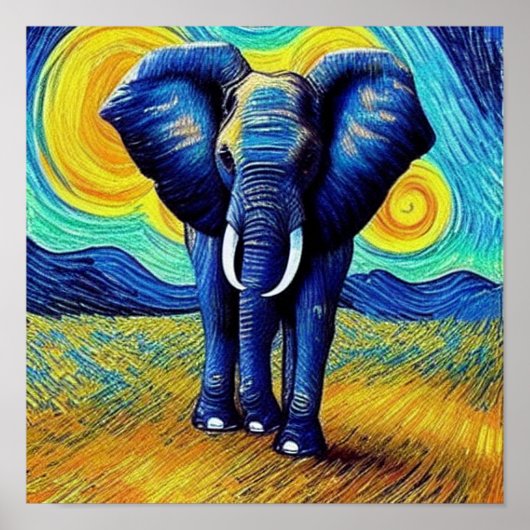 Van Gogh Elephant Poster (Vorne)