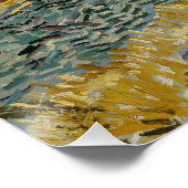 Van Gogh Enclosed Field mit Plowman Glossy Poster (Ecke)